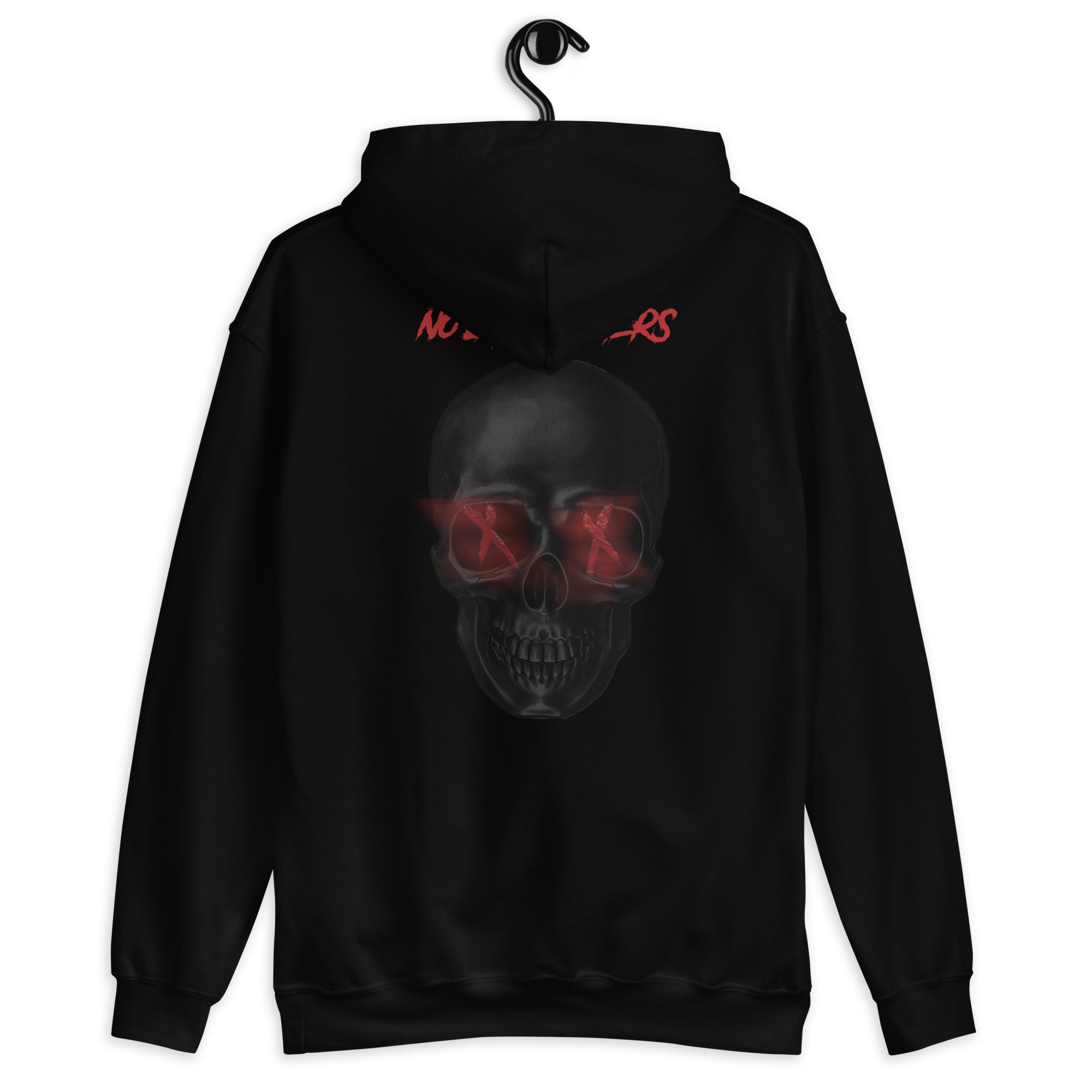 Red high quality Eyed Skulls on Black Unisex Hoodie