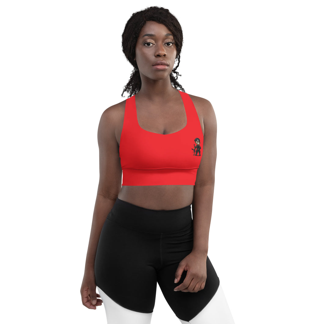 Red Longline Sports Bra